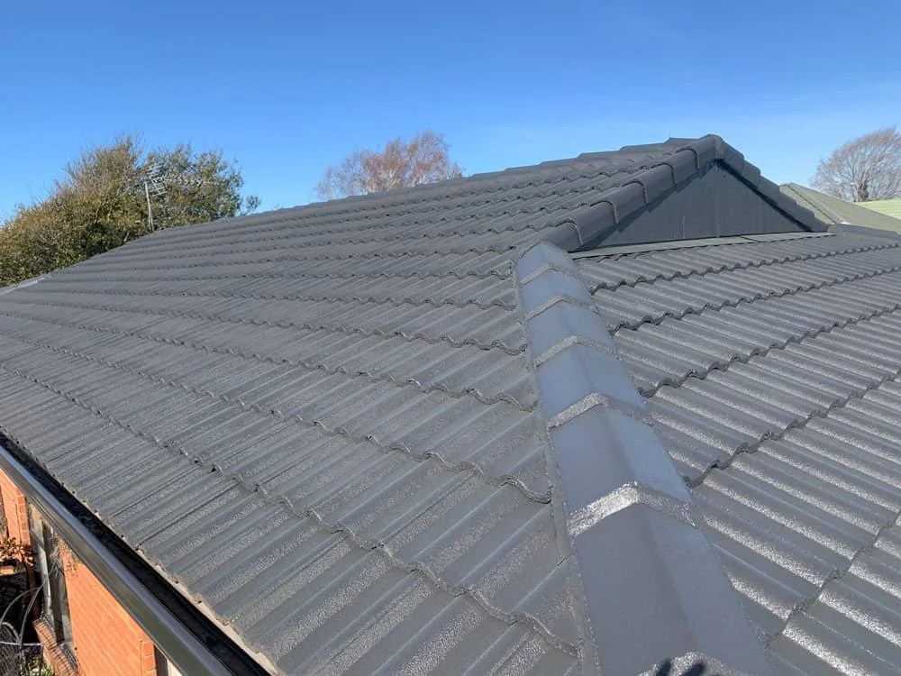 Freshly painted metal roof